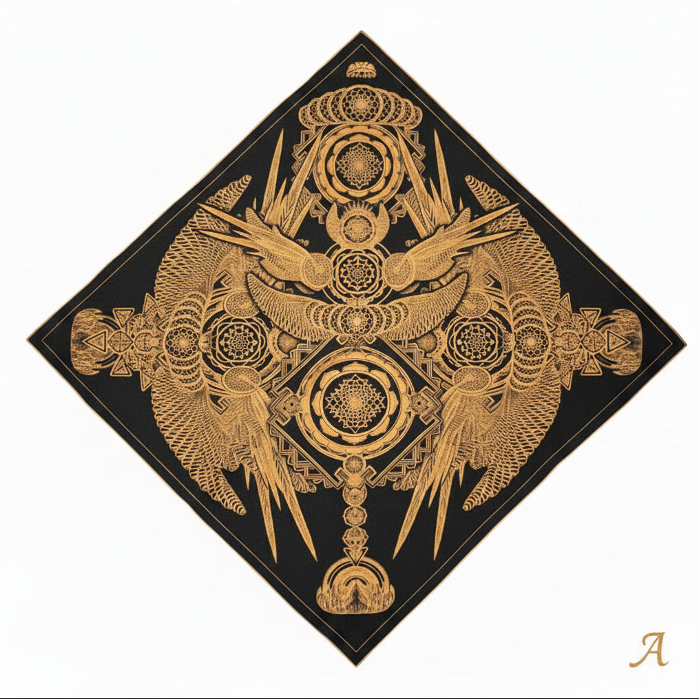 Sacred Wings - Crystal Infused Bandana | Altar Cloth