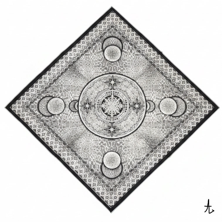 Shipibo Moon - Crystal Infused Bandana | Altar Cloth